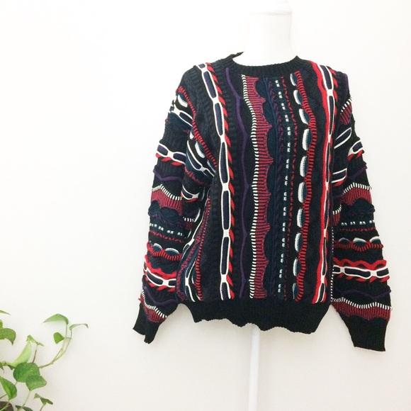 Vintage Sweaters - Vintage 90s Textured Cosby Oversized Sweater